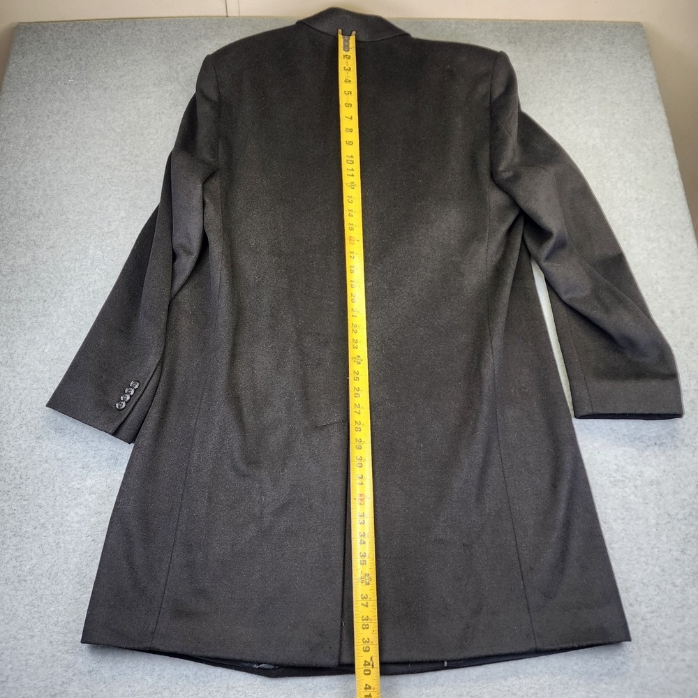 Jos A Bank Executive Men's‎ 46L LONG Black Wool Blend Tweed Overcoat Top Coat - Picture 13 of 13